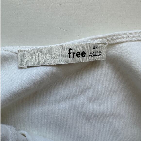 Wilfred Free White U-Neck Bodysuit XS Aritzia Minimalist Thin Stretch - Picture 8 of 12